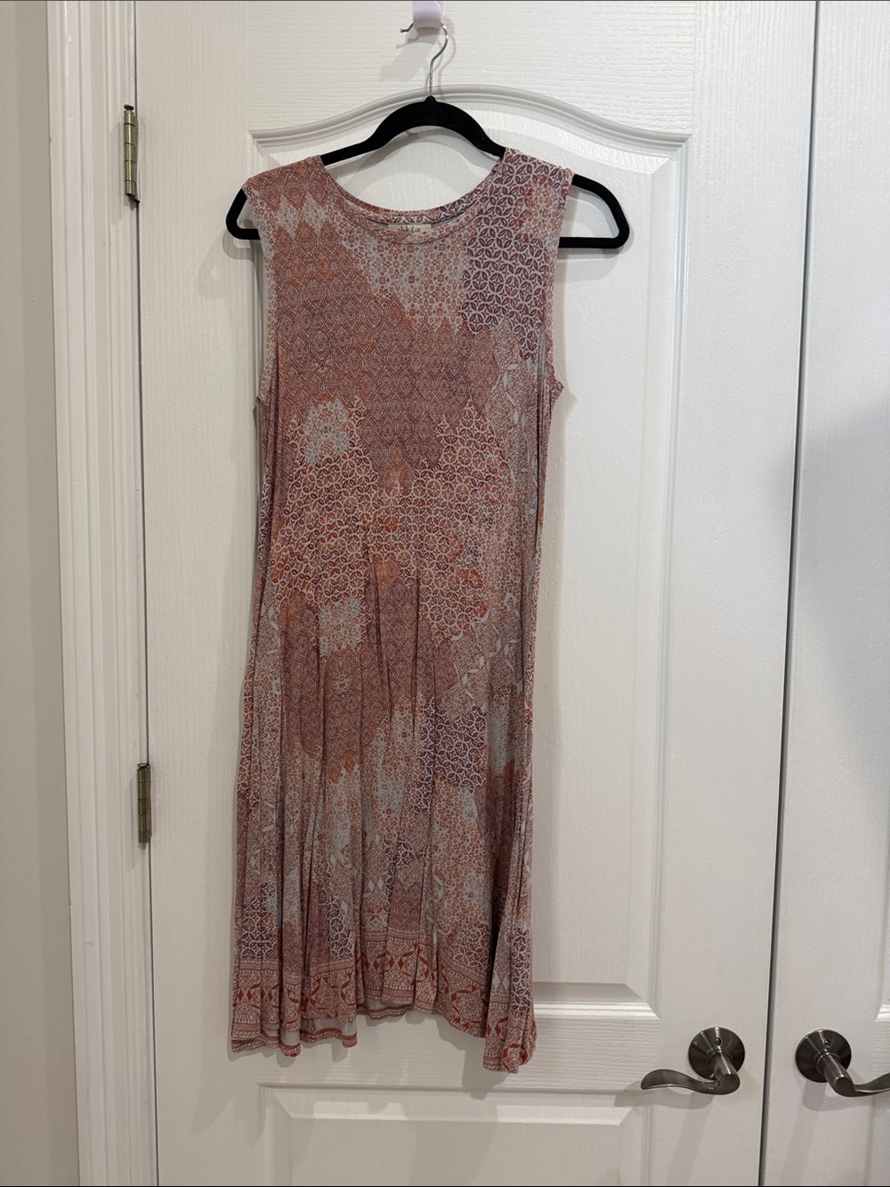 Style & co Sleeveless orane/white Patterned Swing Dress size S